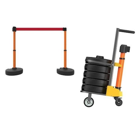 Accuform MOBILE BANNER STAKE STANCHION CART PRB916OR PRB916OR